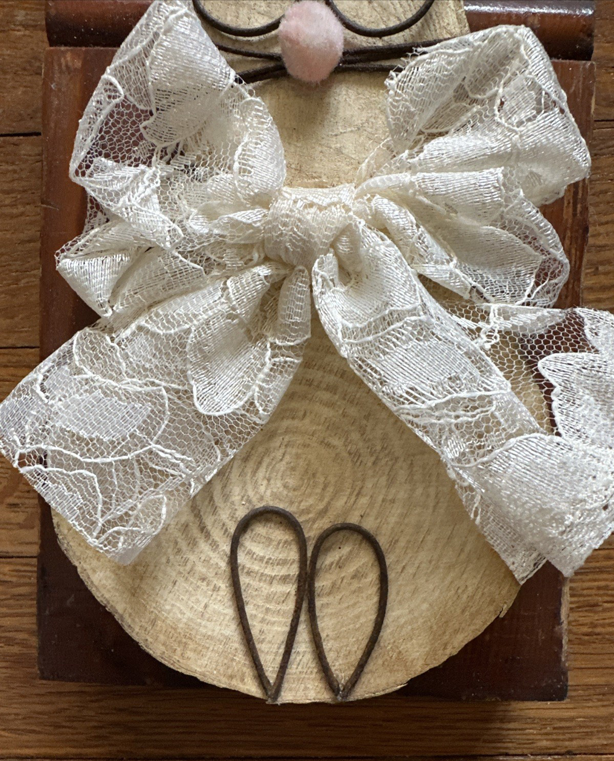 OOAK Vintage Look Handmade Assemblage Reclaimed Easter Spring Rabbit Wallhanging