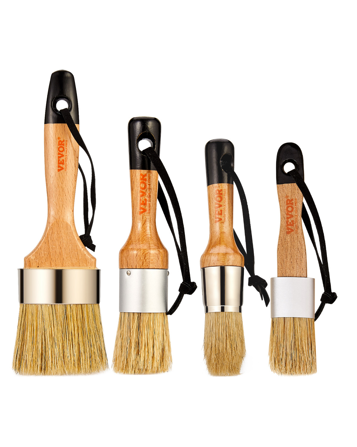 VEVOR Chalk Wax Paint Brush 4 Piece Furniture Paint Brushes Painting & Waxing