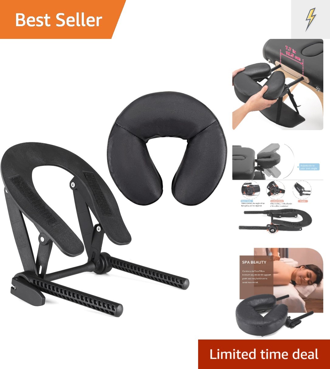 Universal Massage Table Face Cradle & Cushion – Easy Install & Stain-Resistant