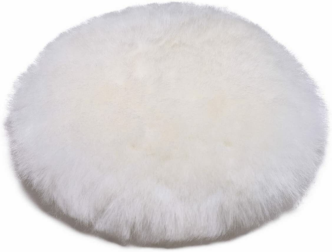7 inch Lambswool Polishing Waxing Buffing Pads Hook Loop Auto Wool Buffer Wheels