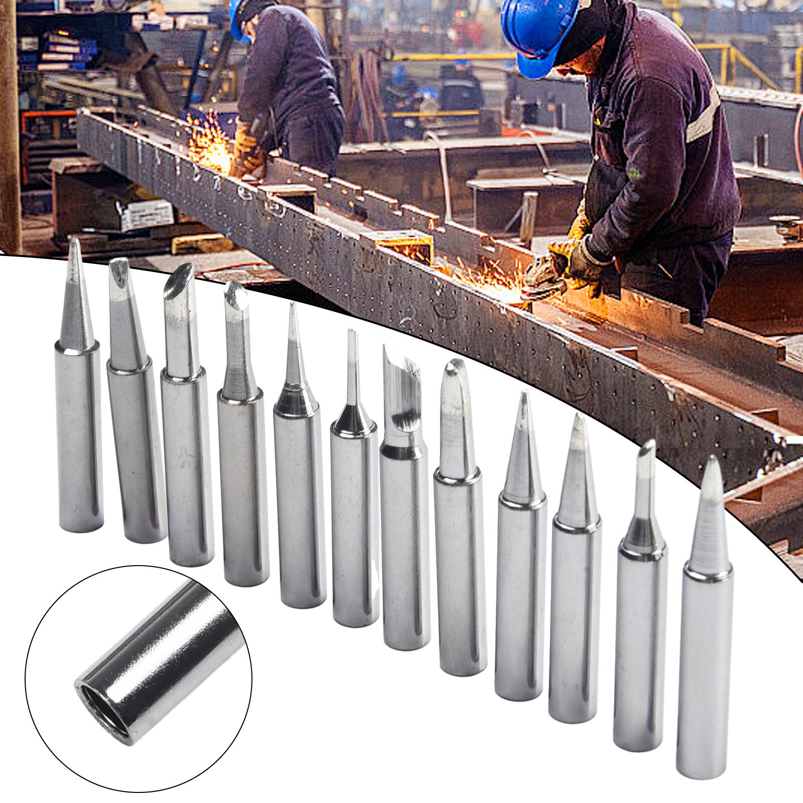 Soldering Iron Tip Copper Silver (Approx.) 16mm (Approx.) 33mm 852D 8586