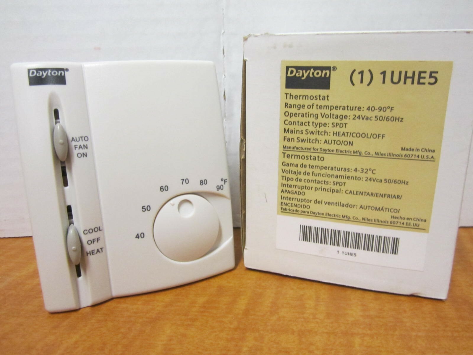 Low Voltage Mechanical Thermostat For Heating/Cooling Systems, 40 to 90F, White