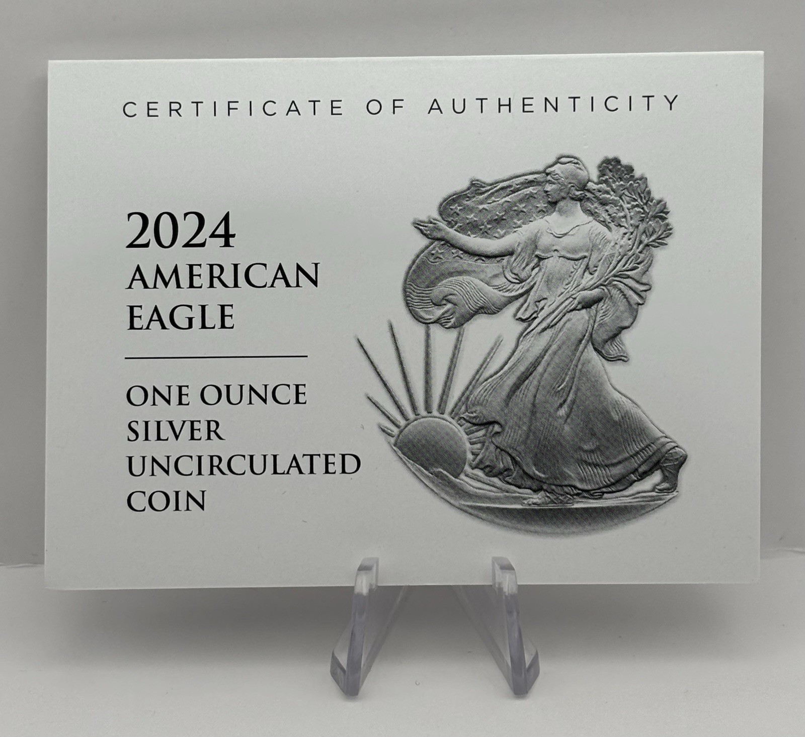 2024-W U.S. Mint Uncirculated American Silver Eagle, CoA and Original Packaging