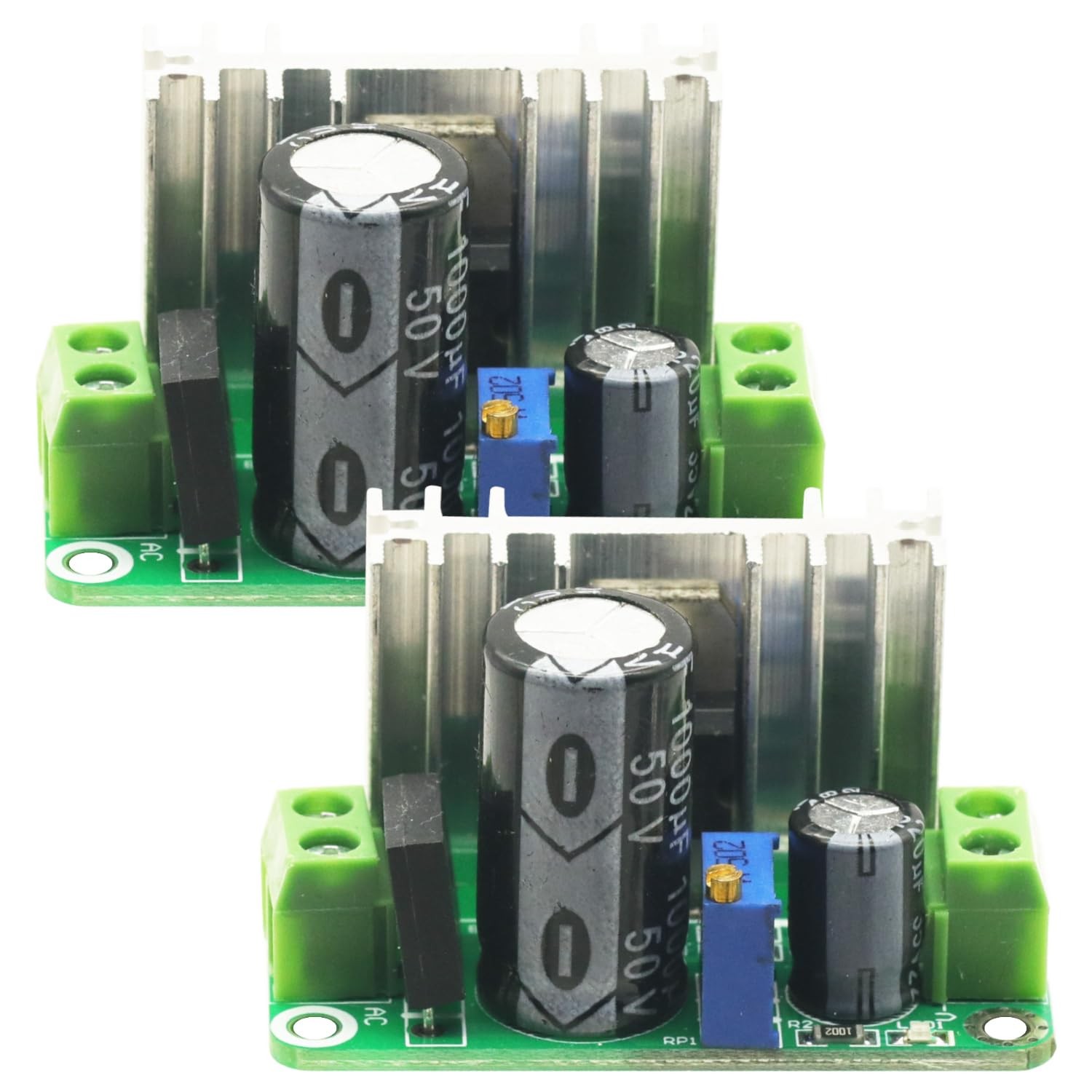 2 PCS LM317 AC/DC-DC Adjustable Buck Converter Step-Down Linear Regulator