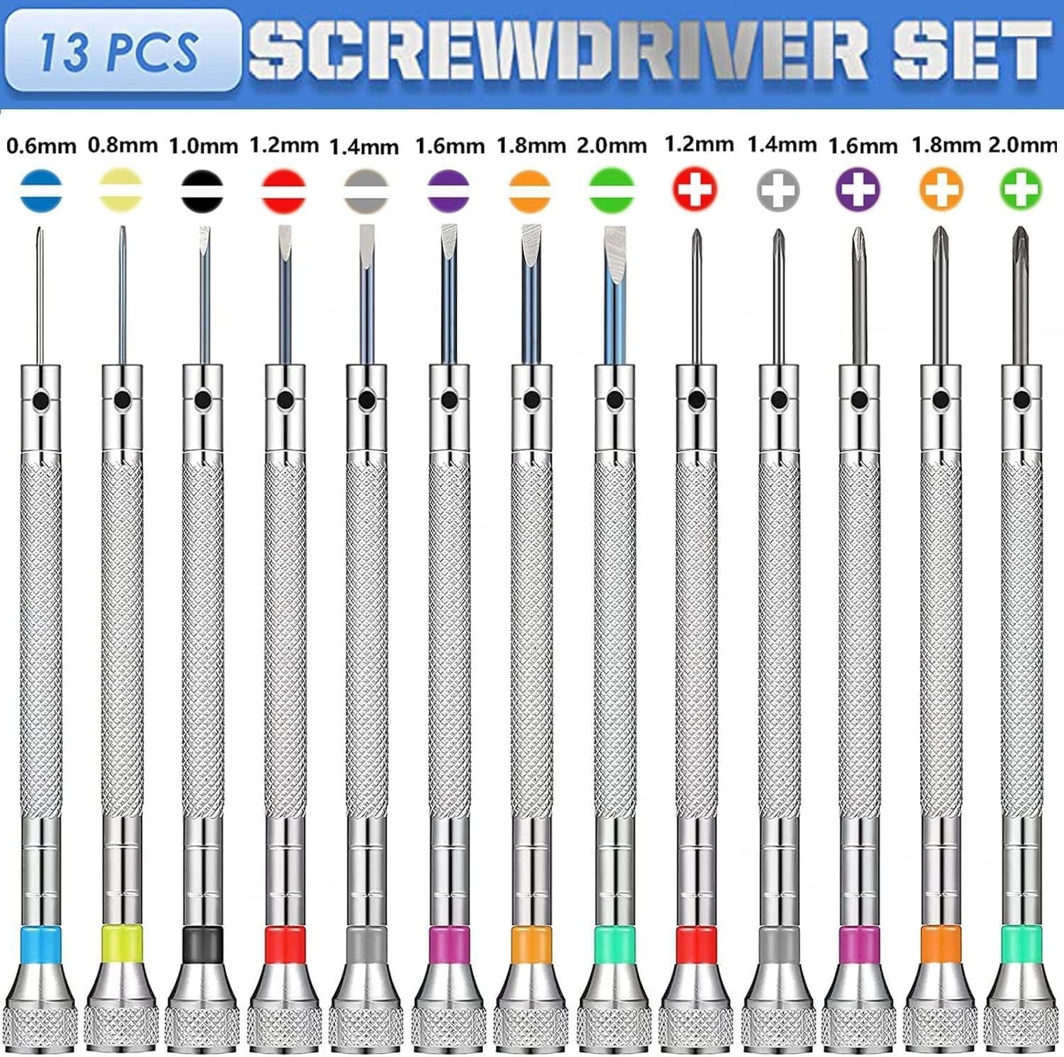 13PCS Precision Watch Screwdriver Set Micro Repair Kit For Glasses Jewelry