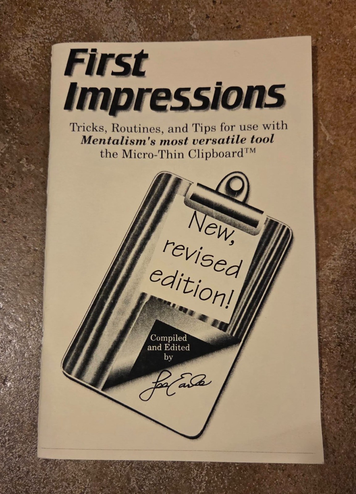 First Impressions by Lee Earle Booklet Magic Mentalism Tricks
