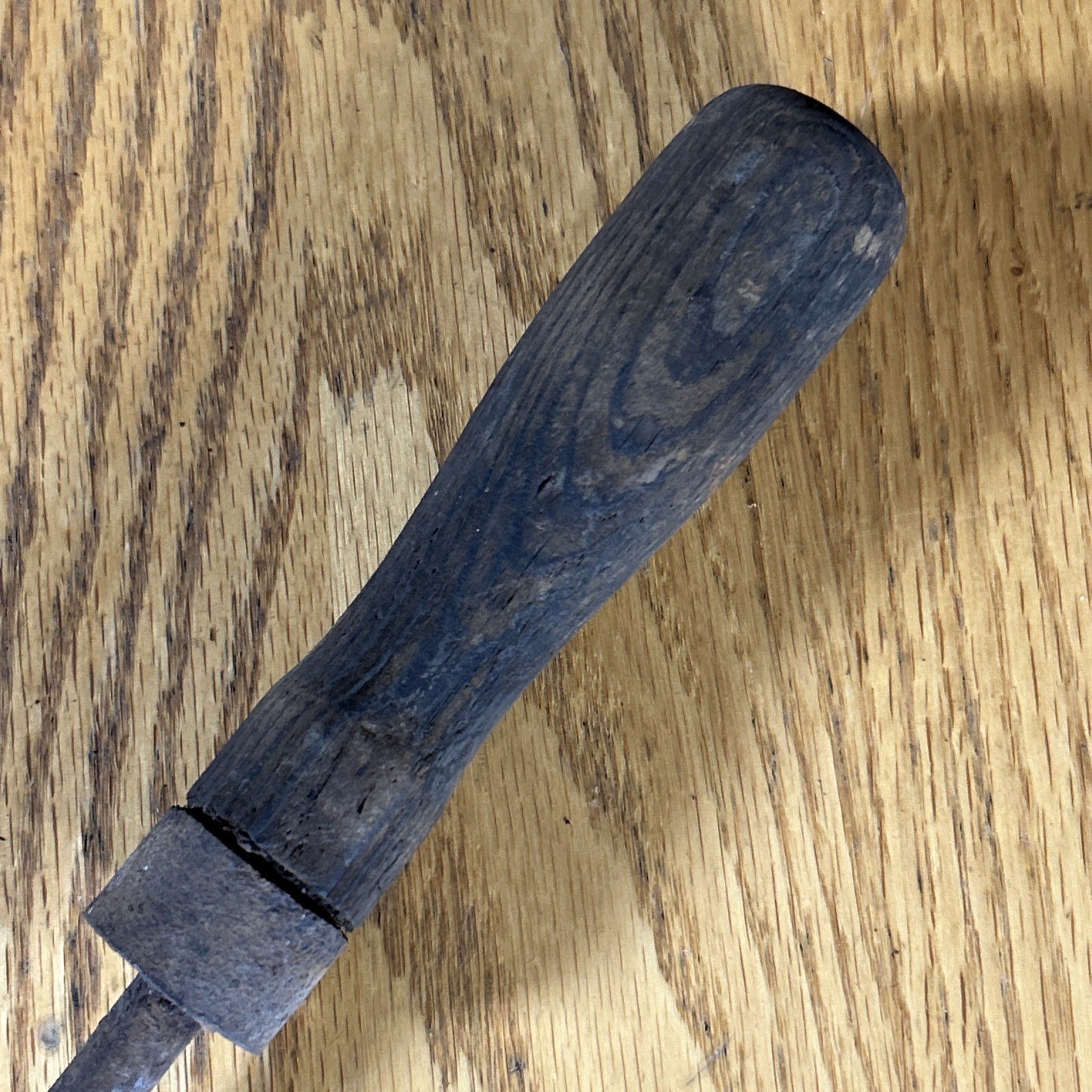 Antique Copper Soldering Iron 15.5" Long Wood Handle Blacksmith Metal Work USA