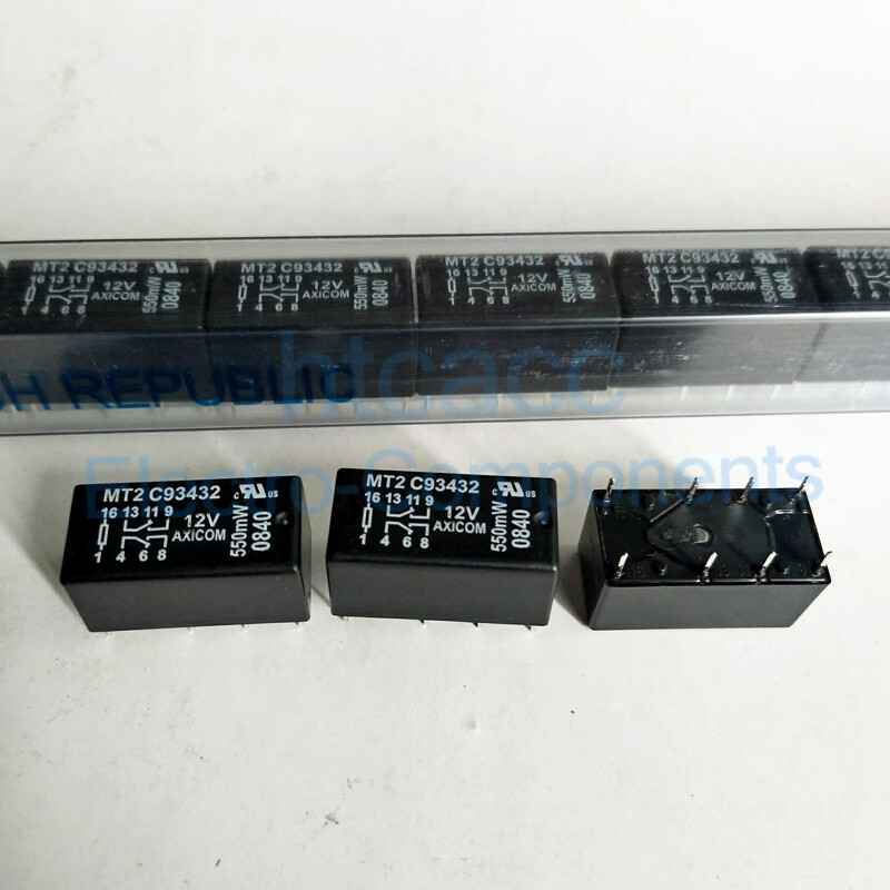 MT2C93432 AXICOM Non-Latching Relay 2A 12VDC 550mW  8 Pins (Pack of 5)