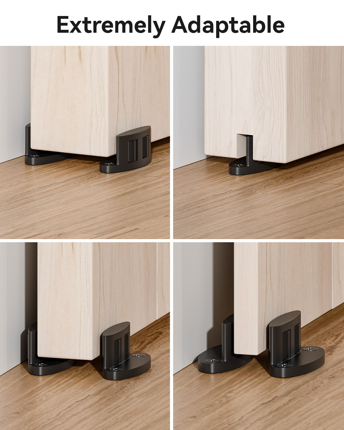 CCJH Sliding Barn Door Hardware - Floor Guide, Black,2 pcs