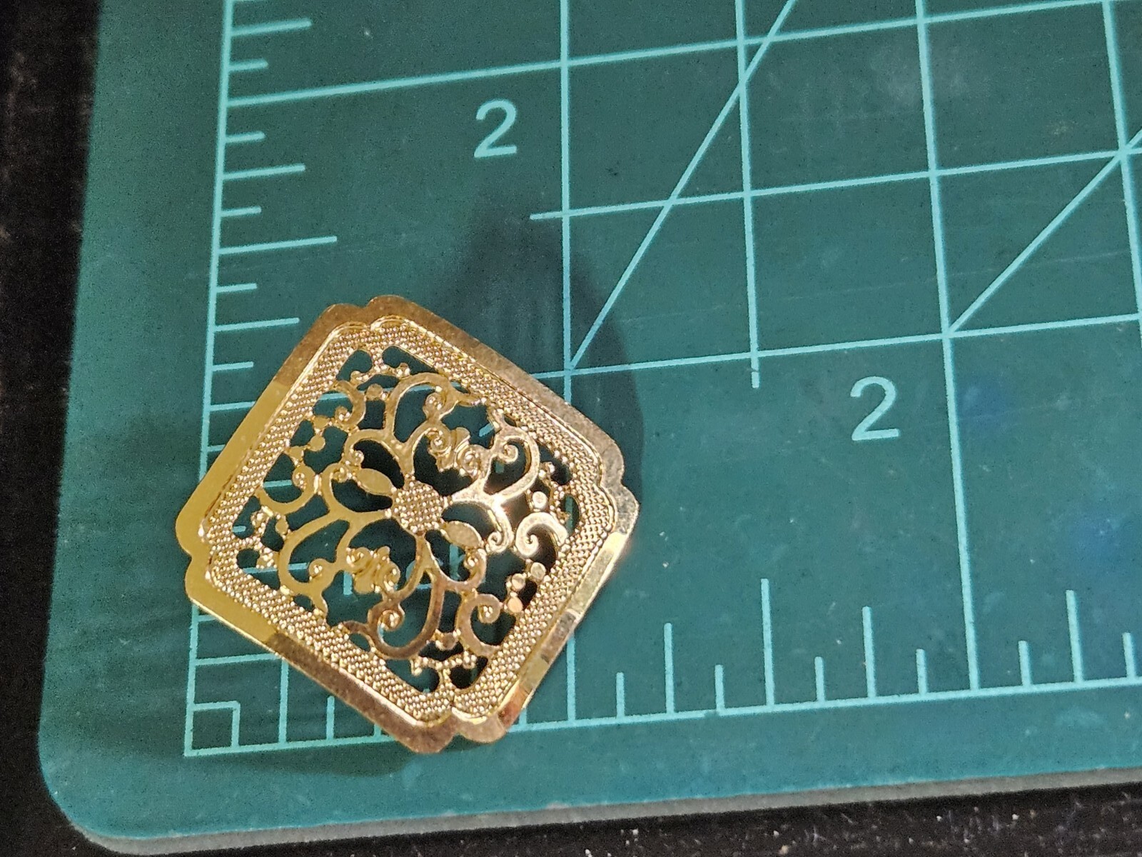 Vintage Gold Tone Scroll Cut Out Ornate Stud Earrings