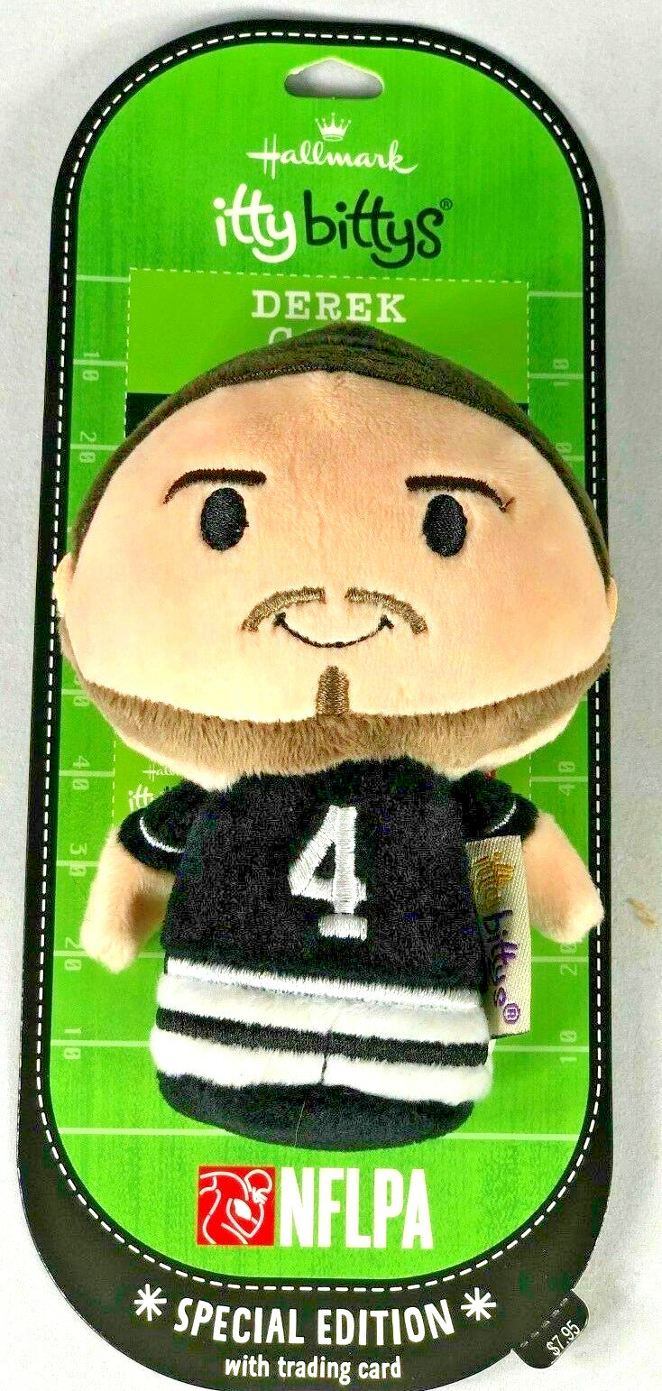 Hallmark Itty Bittys DEREK CARR on Card Special Ed NFL Oak Raiders QB Plush