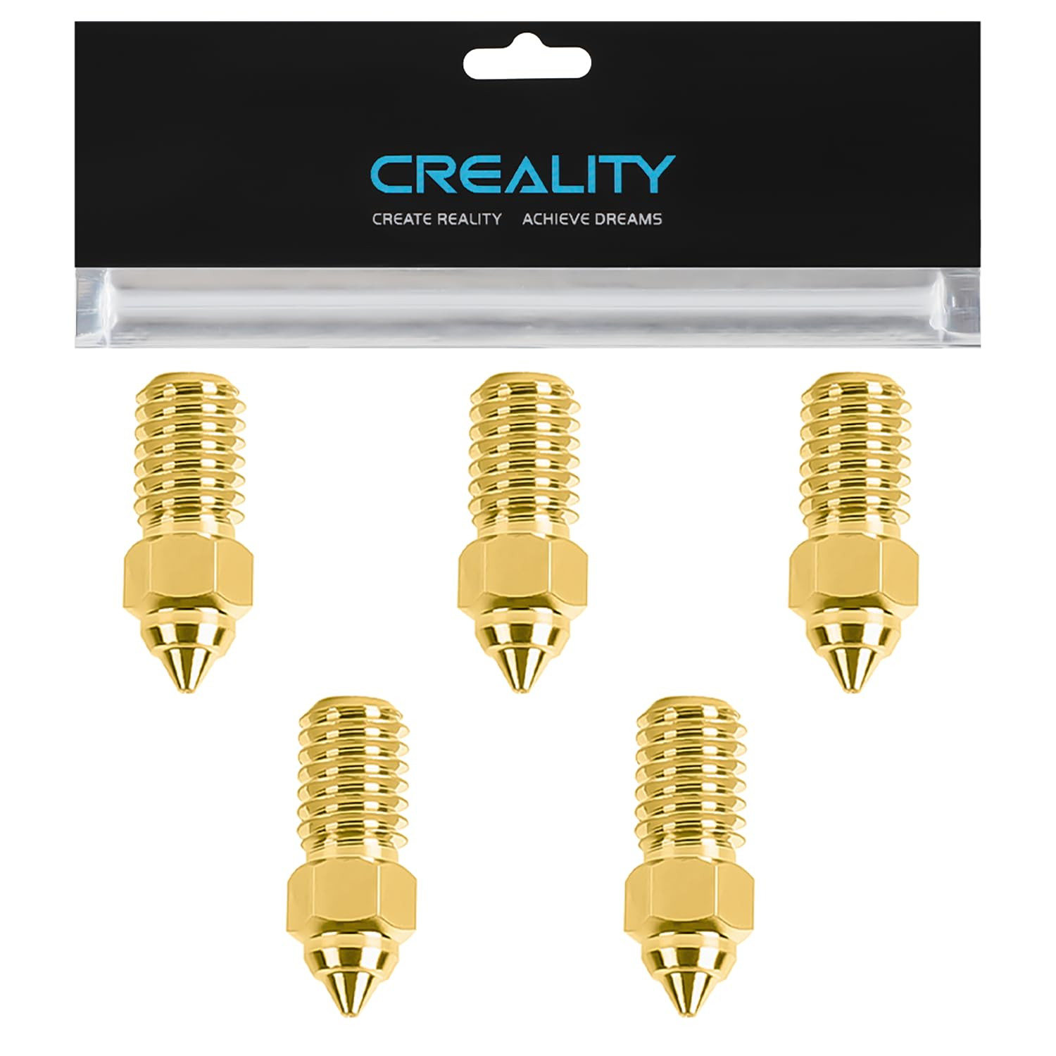 Official Ender 3 V3 SE Nozzle, 0.4Mm 5 Pcs High Speed M6 Extruder Nozzles, 3D Pr