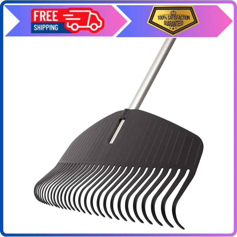 Fiskars 67 Inch Poly Leaf Rake Lightweight Garden Lawn Tool