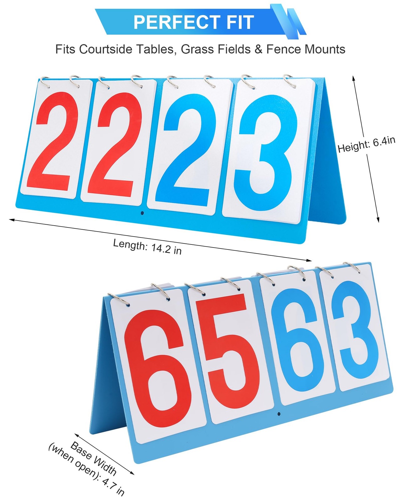 TTeebmi Scoreboard Score Keeper Flip Flipper, Waterproof Plastic Cards, Premi...