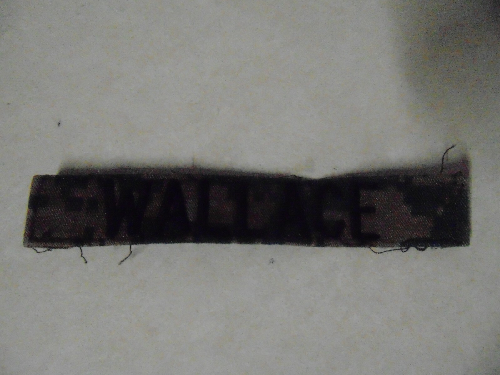 MILITARY PATCH US MARINE CORPS NAME TAPE TAG SEW ON MARPAT COMBAT USED WALLACE