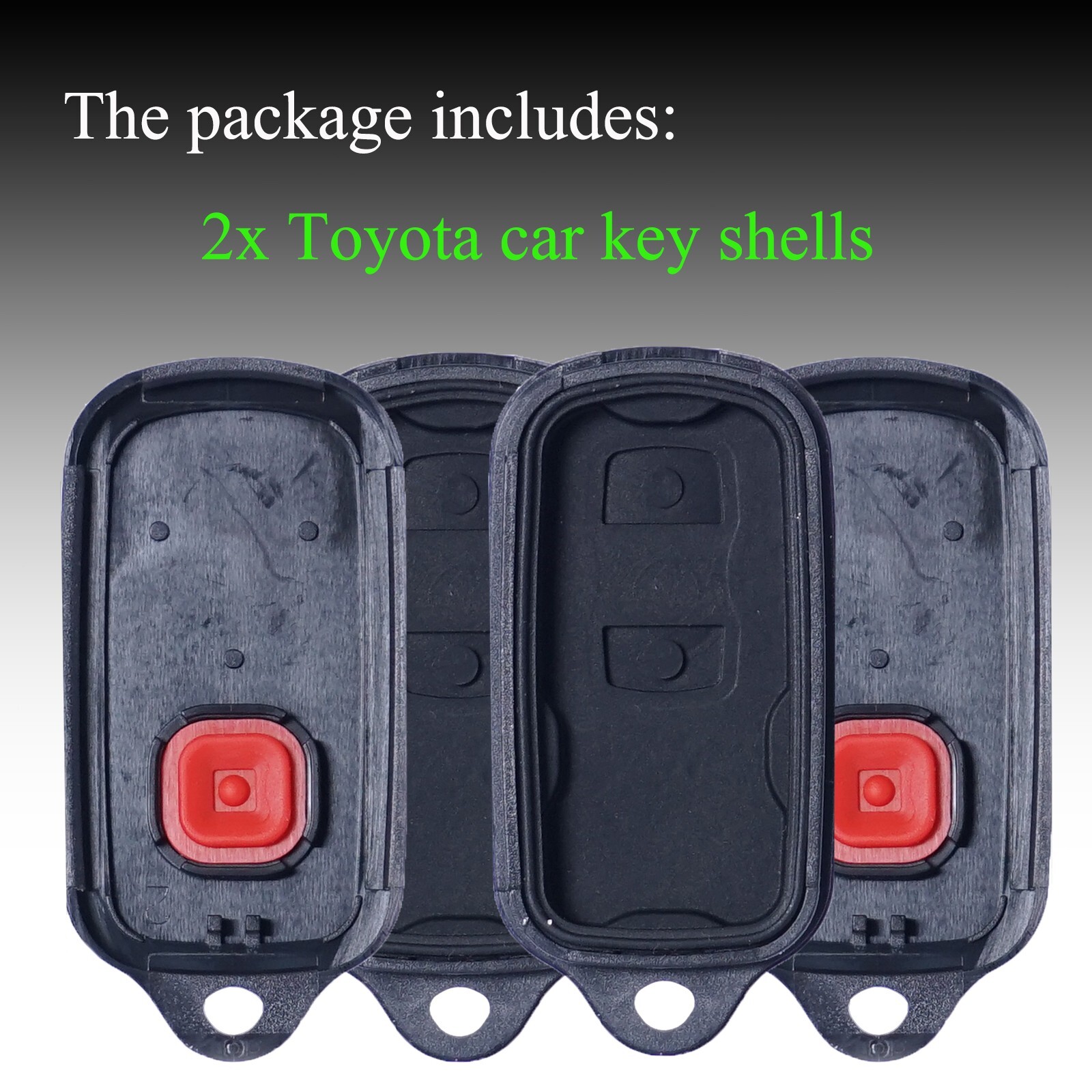 2Pcs Key Fob Shell Case For Toyota Highlander 2001 2002 2003 2004 2005 2006 2007
