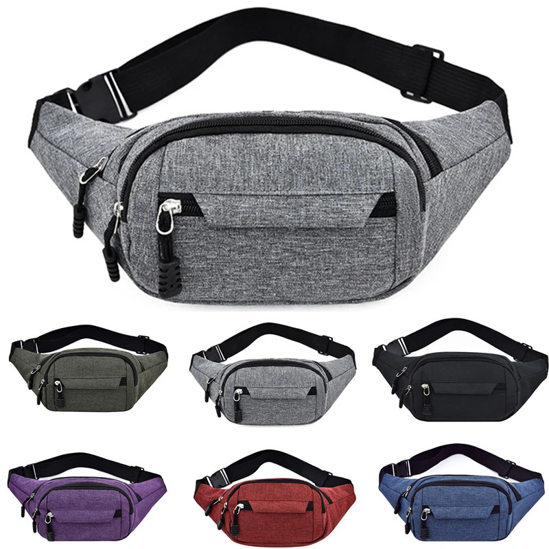 Men's Waterproof Canvas Waist Bag Crossbody Chest Fanny Pack Outdoor Sport Pouch