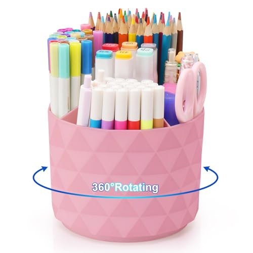 Pen Organizer, 360-Degree Rotating Pencil Pen Holders For Desk, Diamond