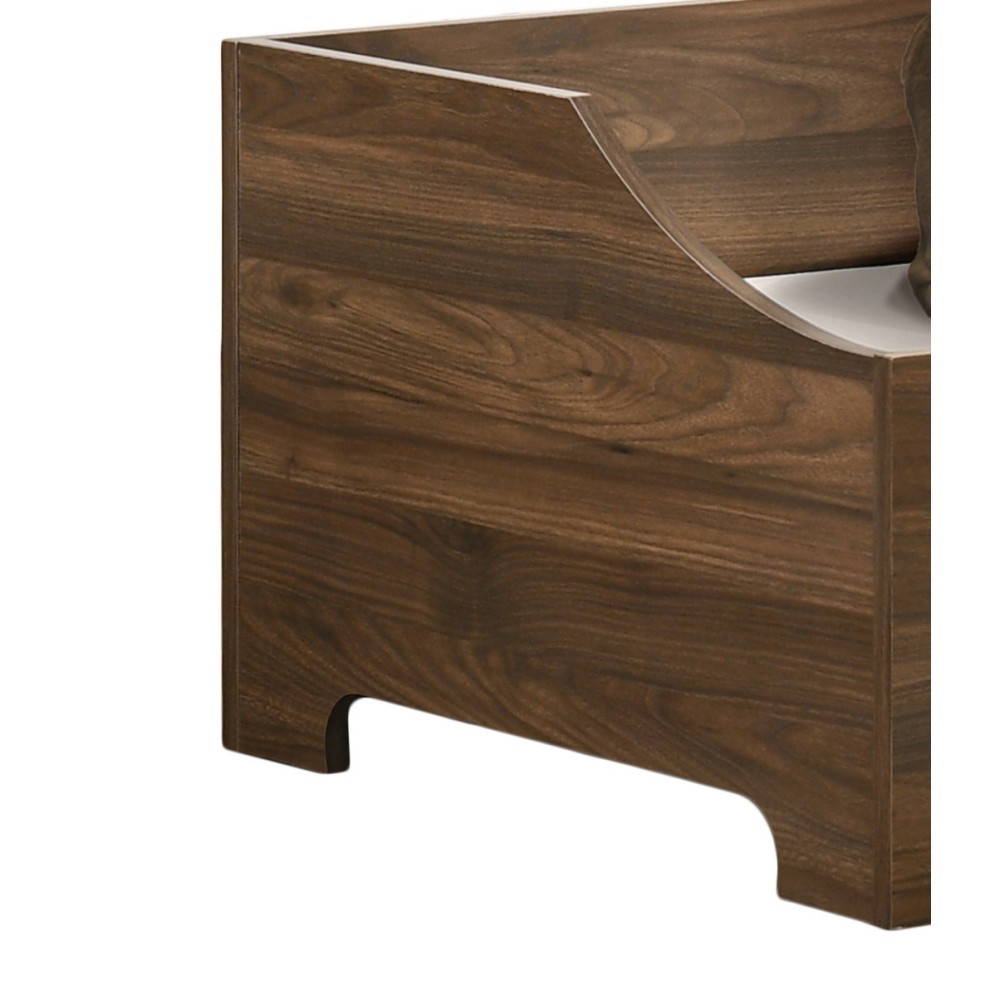 Pet Bed - 36" Wide Brown Alder Wood, Modern & Comfy w/Cushion