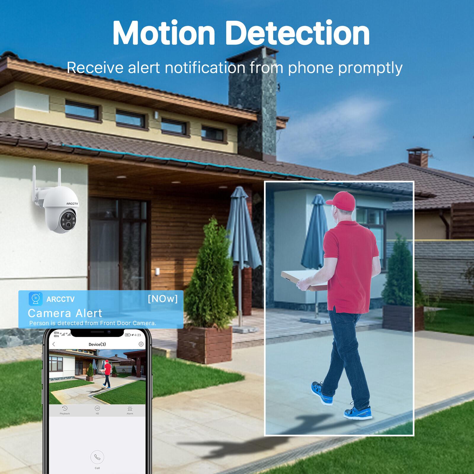 ARCCTV Solar 3MP Security Camera 2.4/5Ghz Wifi 360° PTZ Wireless 2Pack