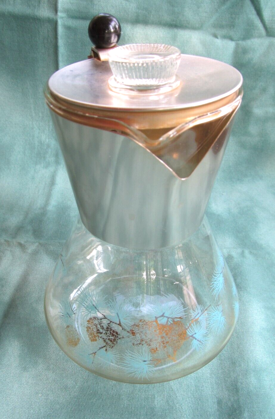 Vintage Glass Pine Cone Coffee Pot