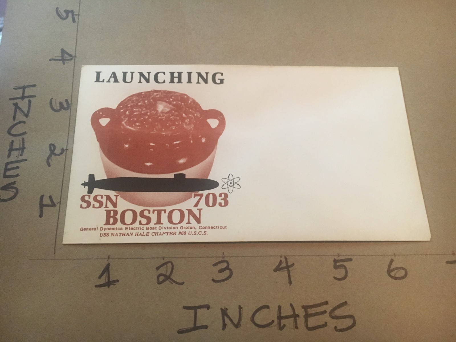 US Navy USS Boston SSN 703 Submarine Commissioning & Launching Envelope