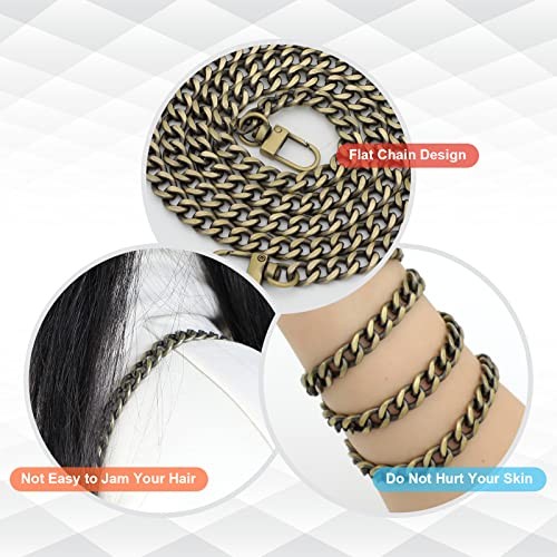 RAPUDA Purse Chain Strap, 4 Pieces Different Sizes Bag Chain Strap, Bronze