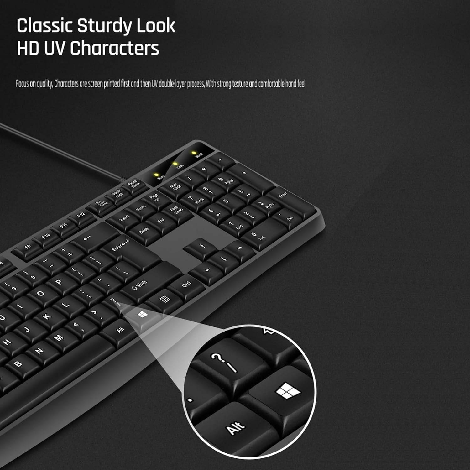 Guiheng K330 Wired Keyboard – Full-Size USB Office Keyboard