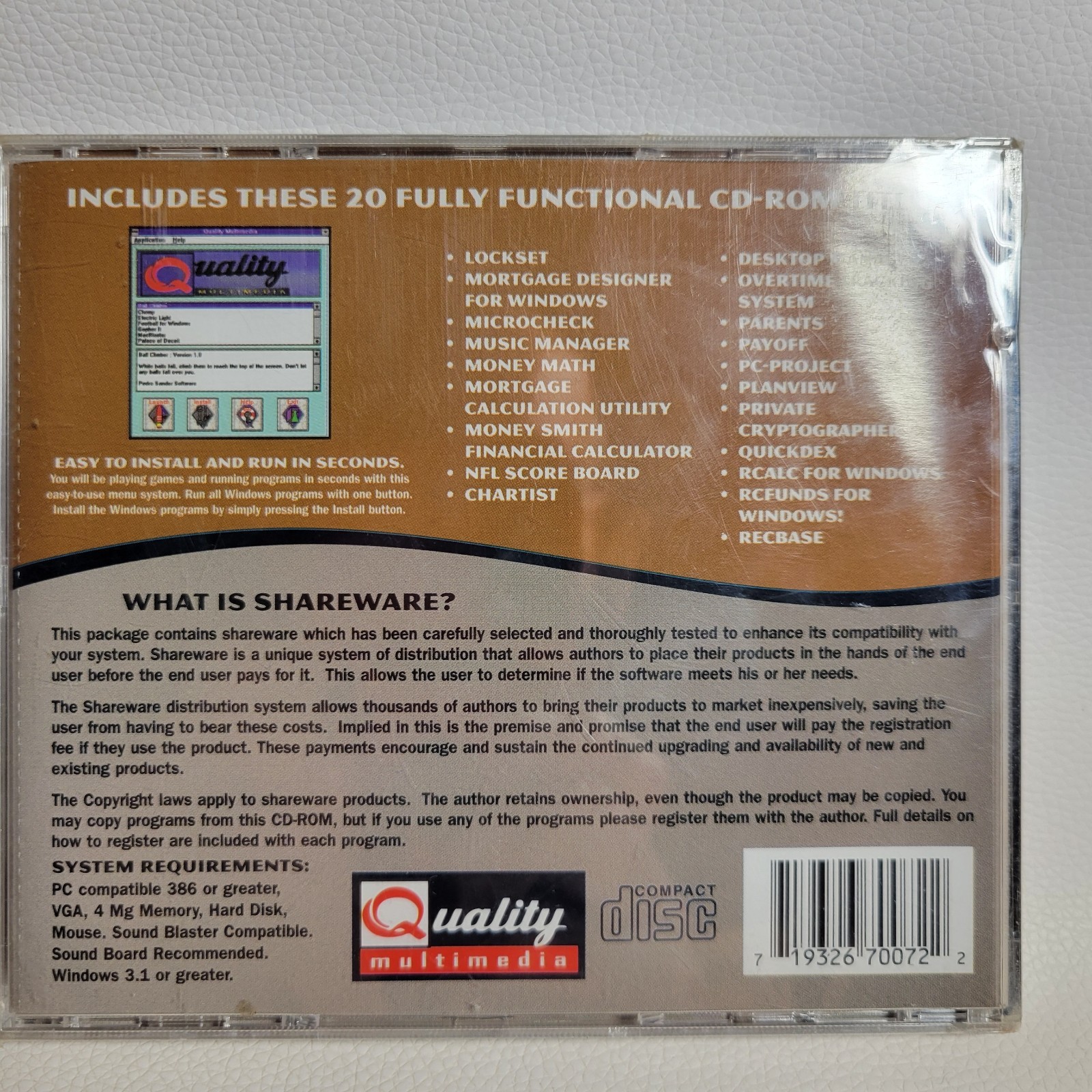 3 Vintage Shareware Cd-Rom Business Essentials, Utilities, Working World