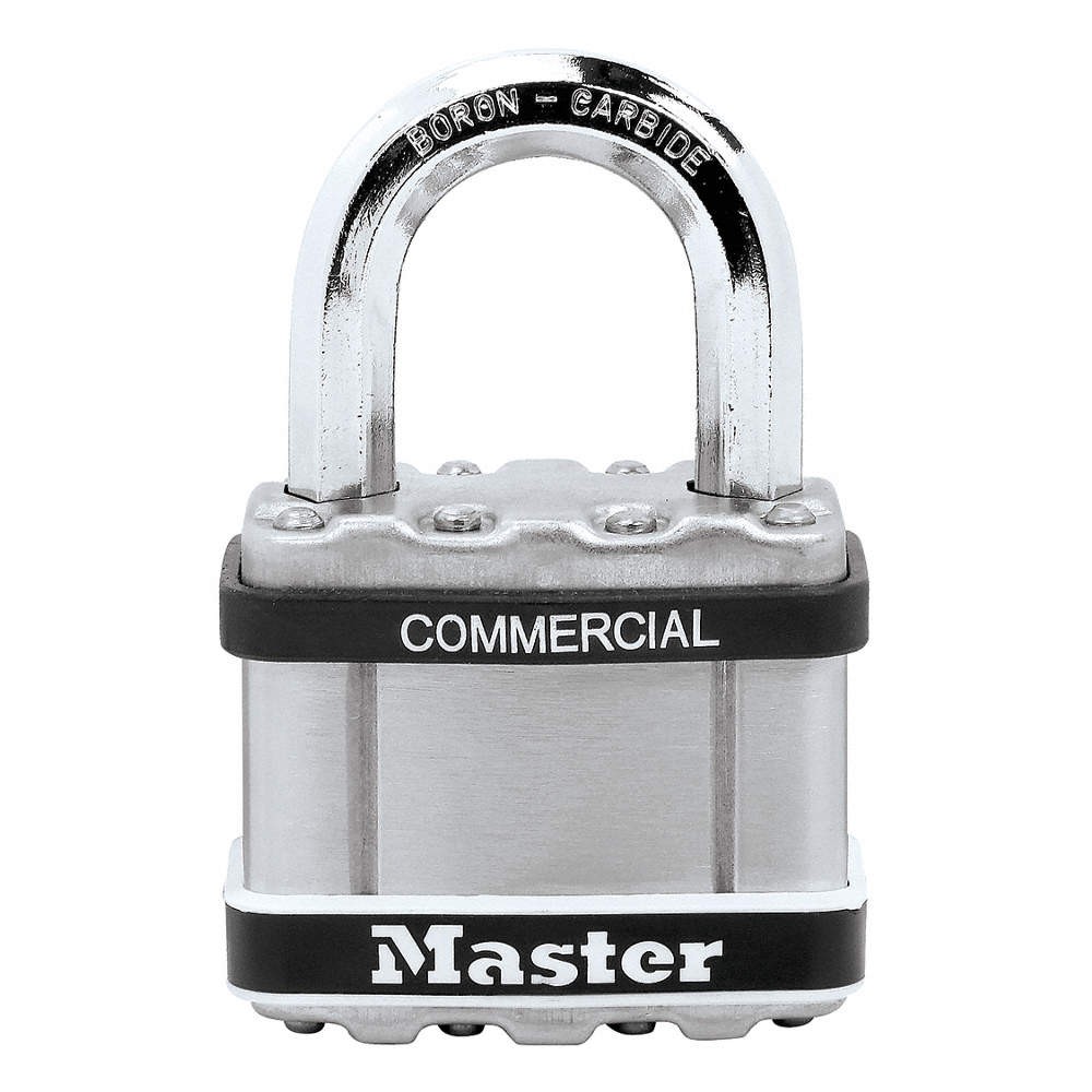 MASTER LOCK M5STS Keyed Padlock, 15/16 in,Rectangle,Silver 52TG78