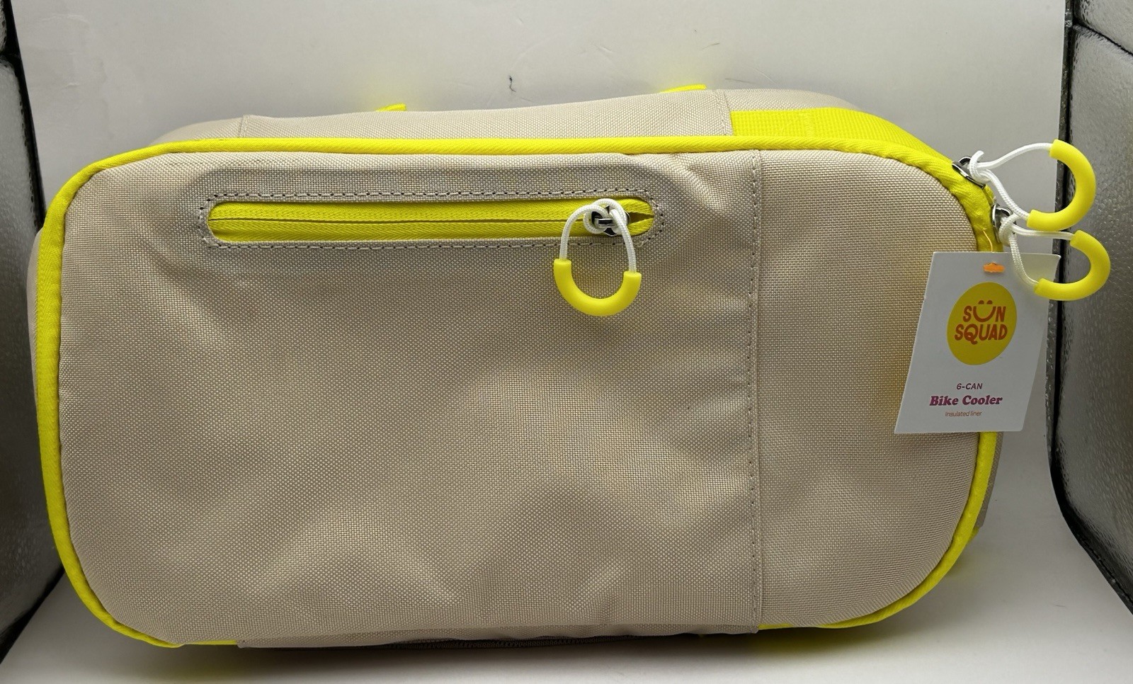 Sun squad 6 Can Bike Cooler With Insulated Liner NWT Beige And Yellow