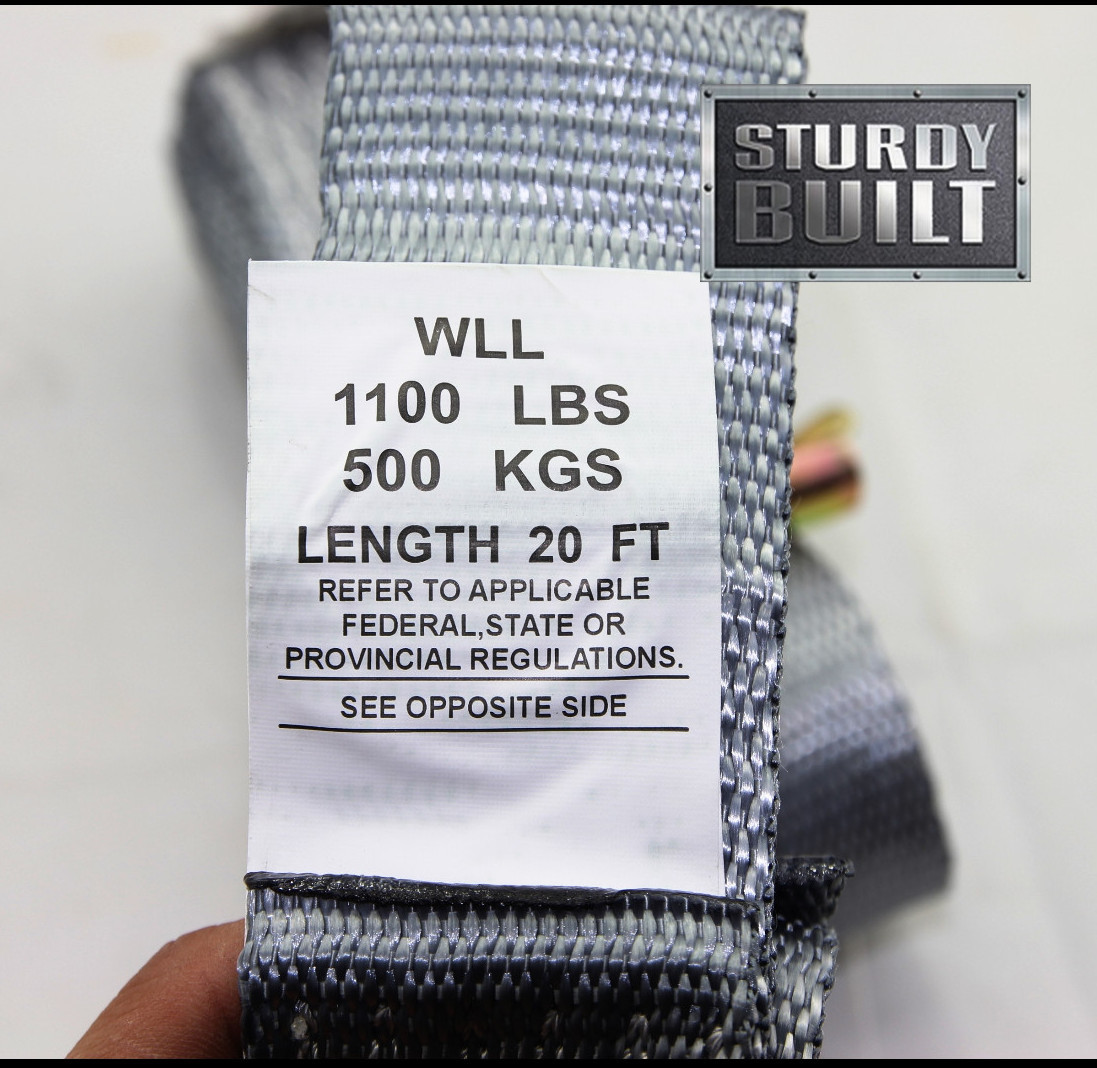 2x 20' E Track Cam Buckle Strap Truck Trailer Enclosed Cargo Van Tie Down Straps