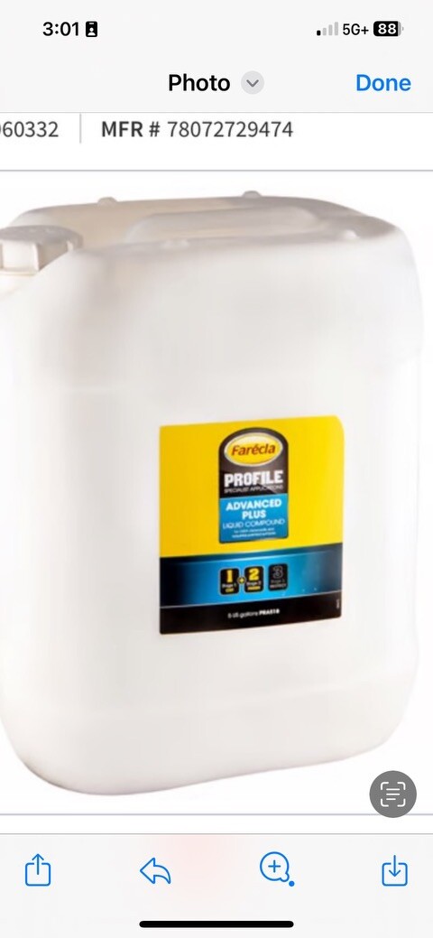 Farecla Advanced Plus Liquid Compound 1+2, 5 Gallon