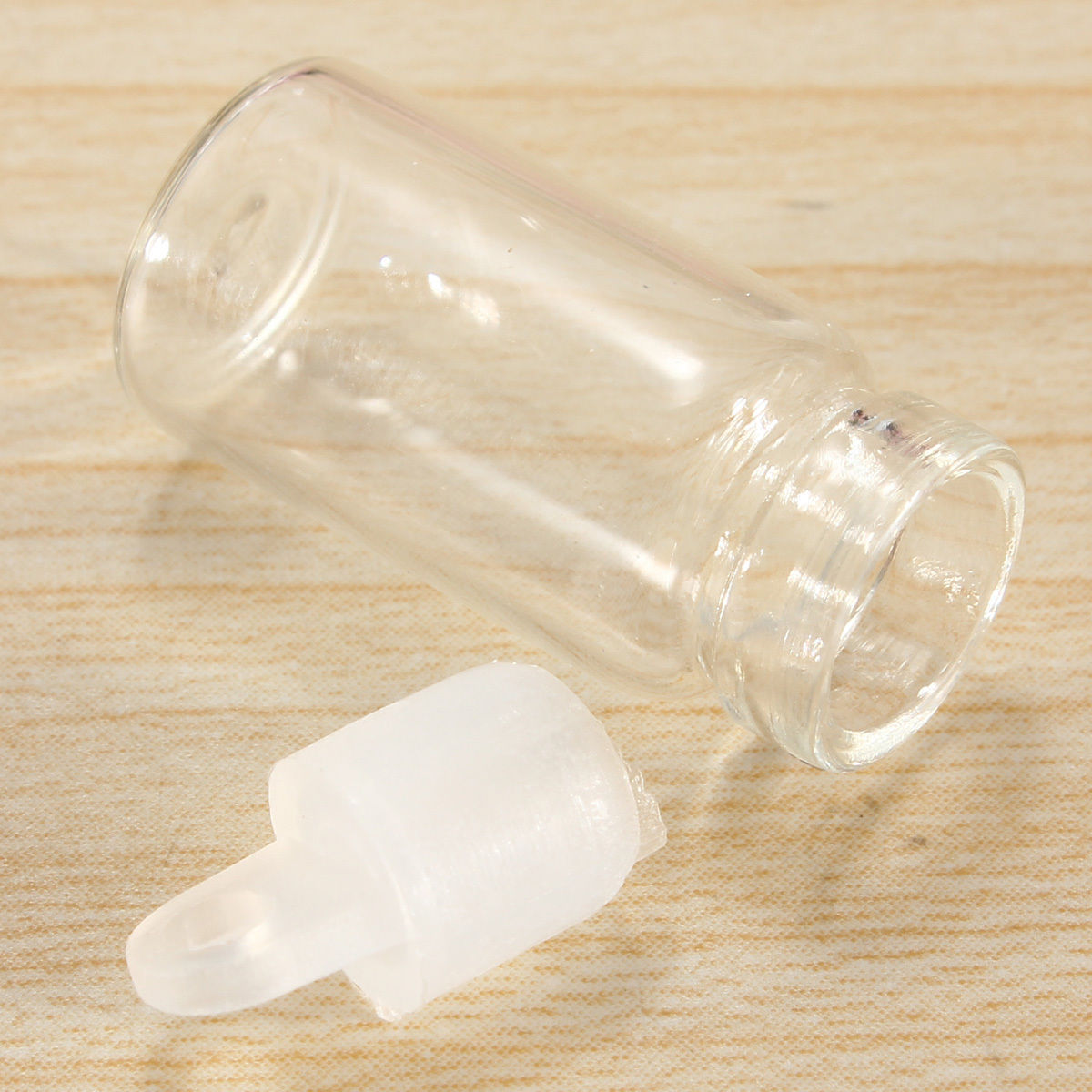 100pcs 1ml Empty Sample Vials Clear Glass Bottles with Plastic Lid Small Bottle