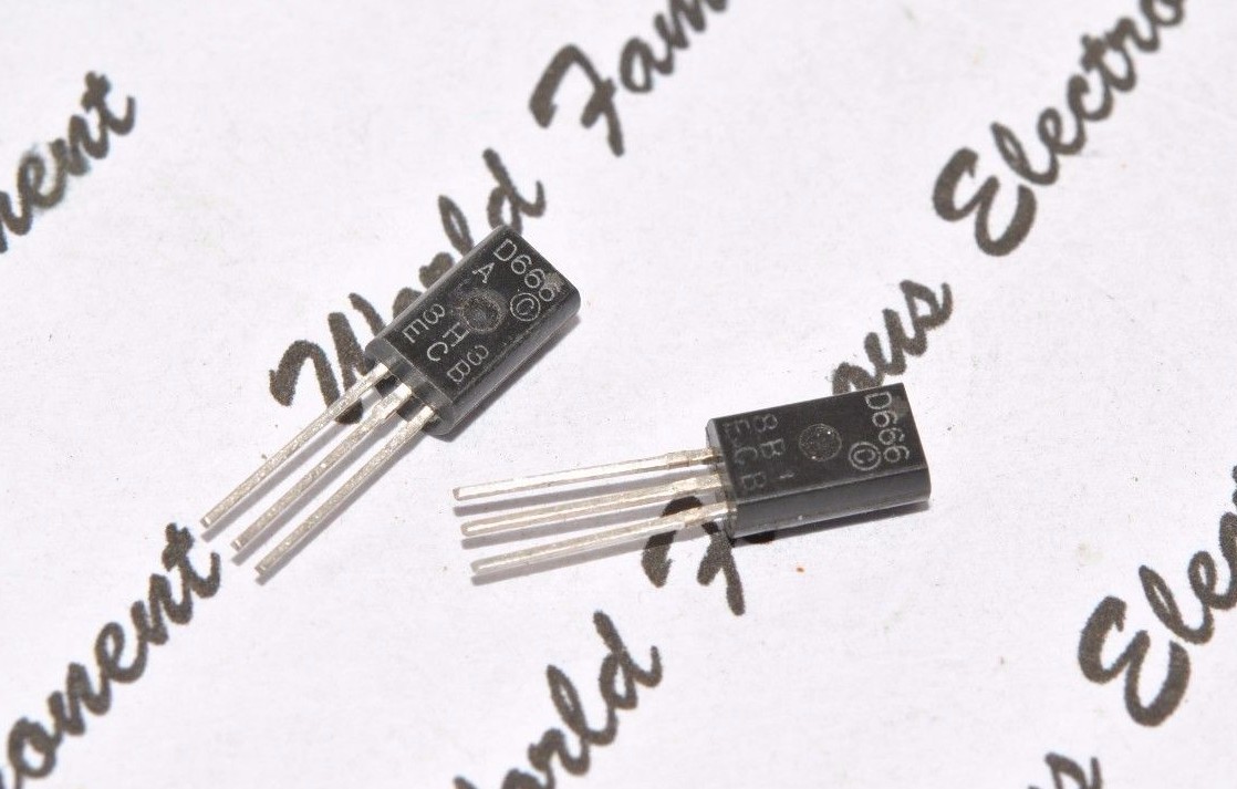 2pcs - 2SD666 NPN 0.9W 80V 0.05A Transistor - NOS Original