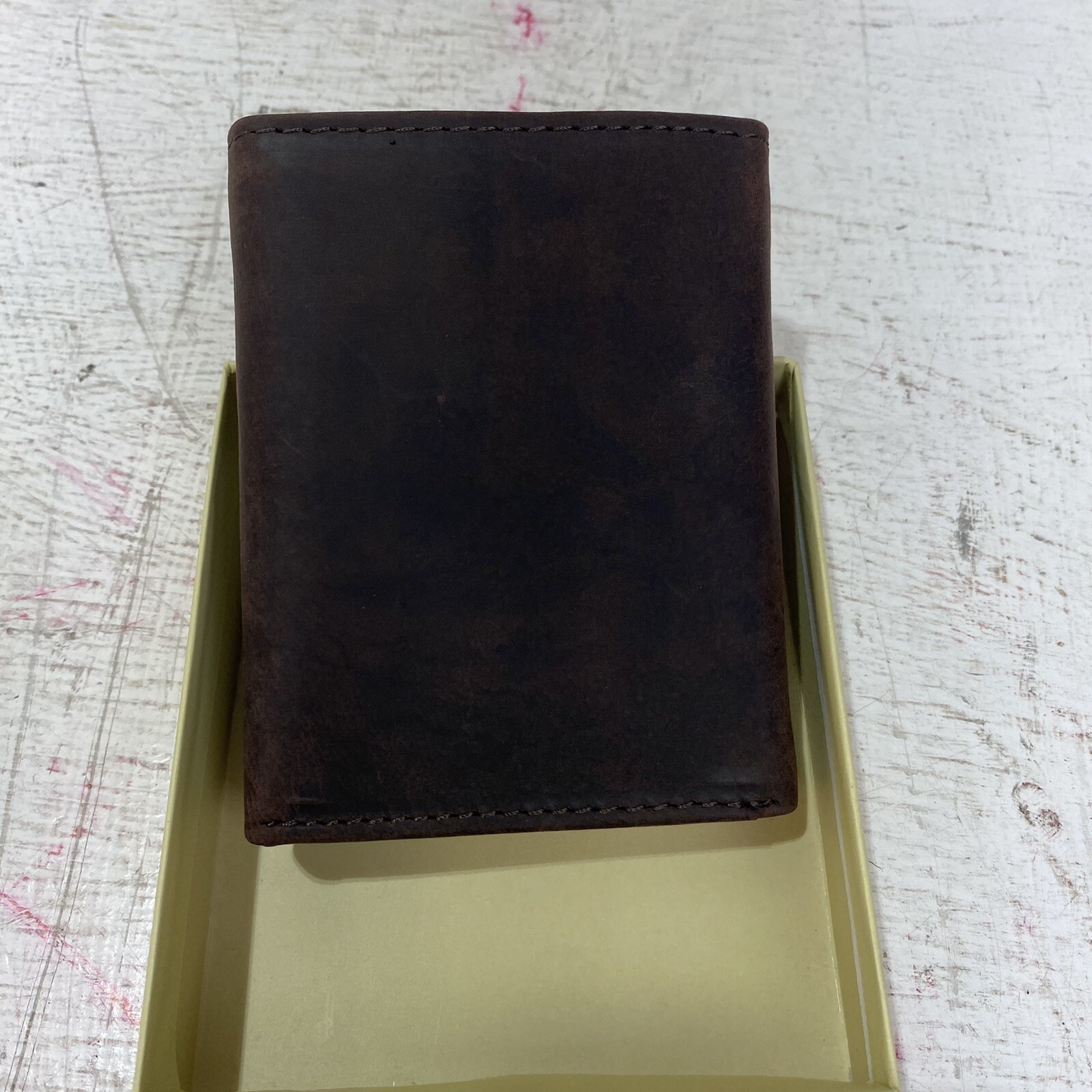 Estalon Wallet for Men - Real Leather RFID Trifold W/ 7 Card Slots, Sepia -Brown
