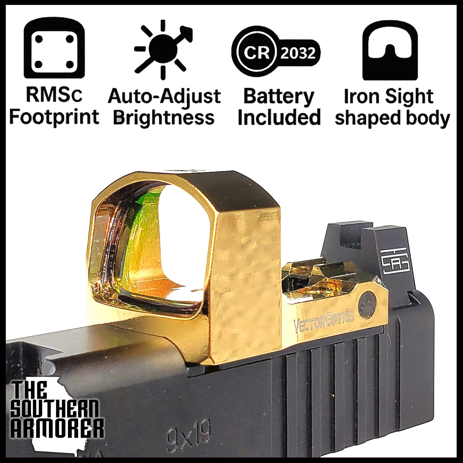 OPEN REFLEX RED DOT SIGHT FOR RMSc SRO 407K 507K DELAT POINT PRO ROMEO ZERO GOLD