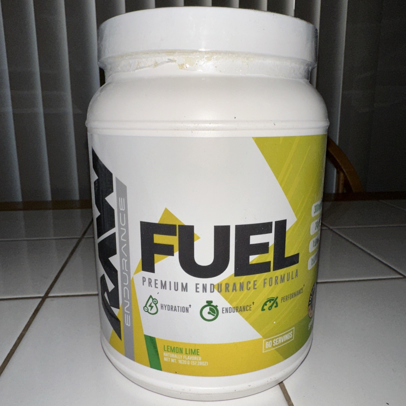 RAW Fuel, Premium Endurance Supplement Powder Lemon Lime 60 Serving EXP: 02/2026