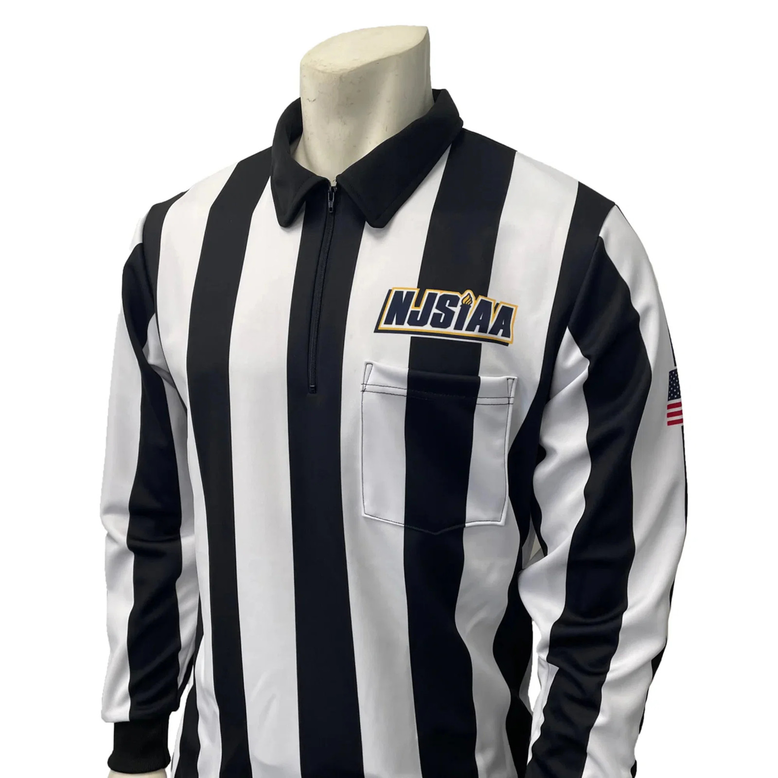 Smitty USA-138-NJ NJSIAA Referee Long Sleeve Shirt Football Lacrosse USA Flag