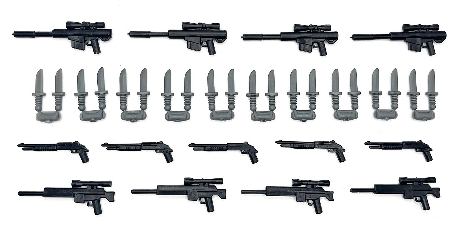 Lot of 33. Weapons Pack for Lego Minifigures. Custom New!!