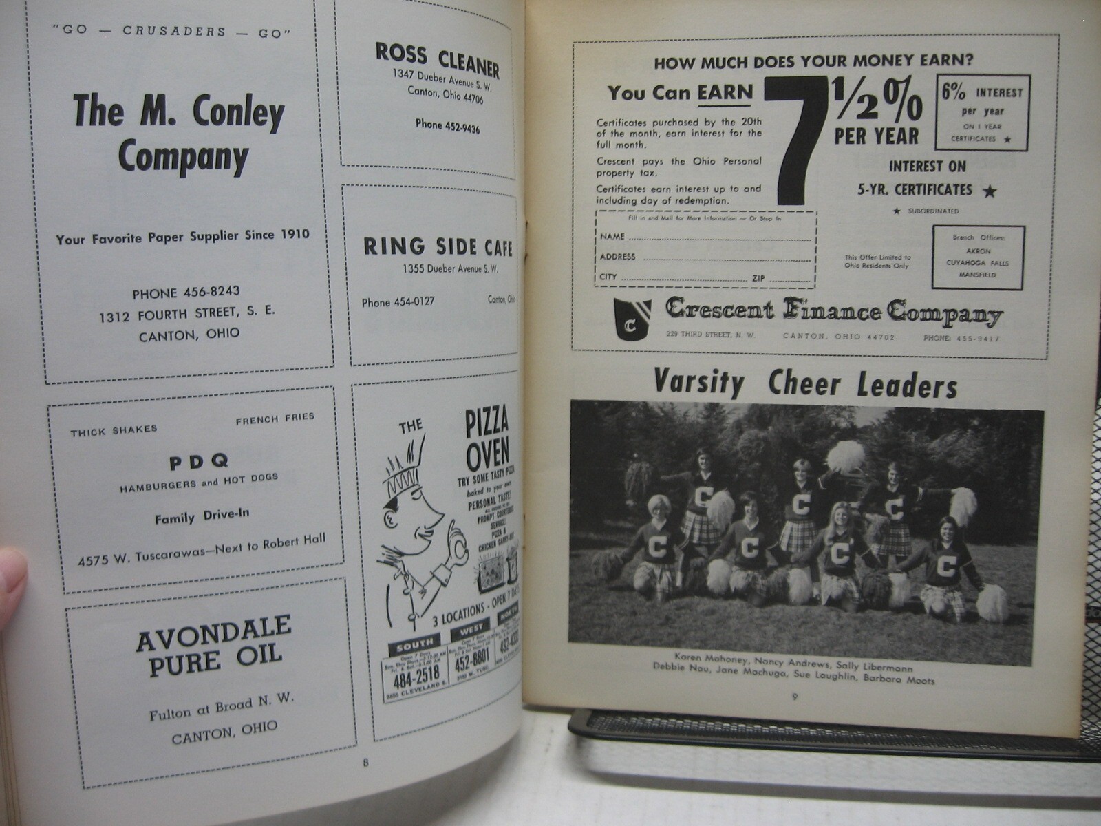 1969 Football Program Central Catholic Crusaders vs Canton South