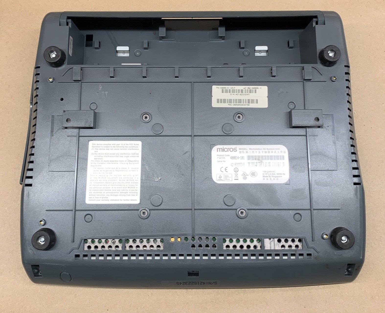 MICROS Workstation 5A POS Terminal, Atom N450 @ 1.66GHz, 512MB RAM, Win Embedded