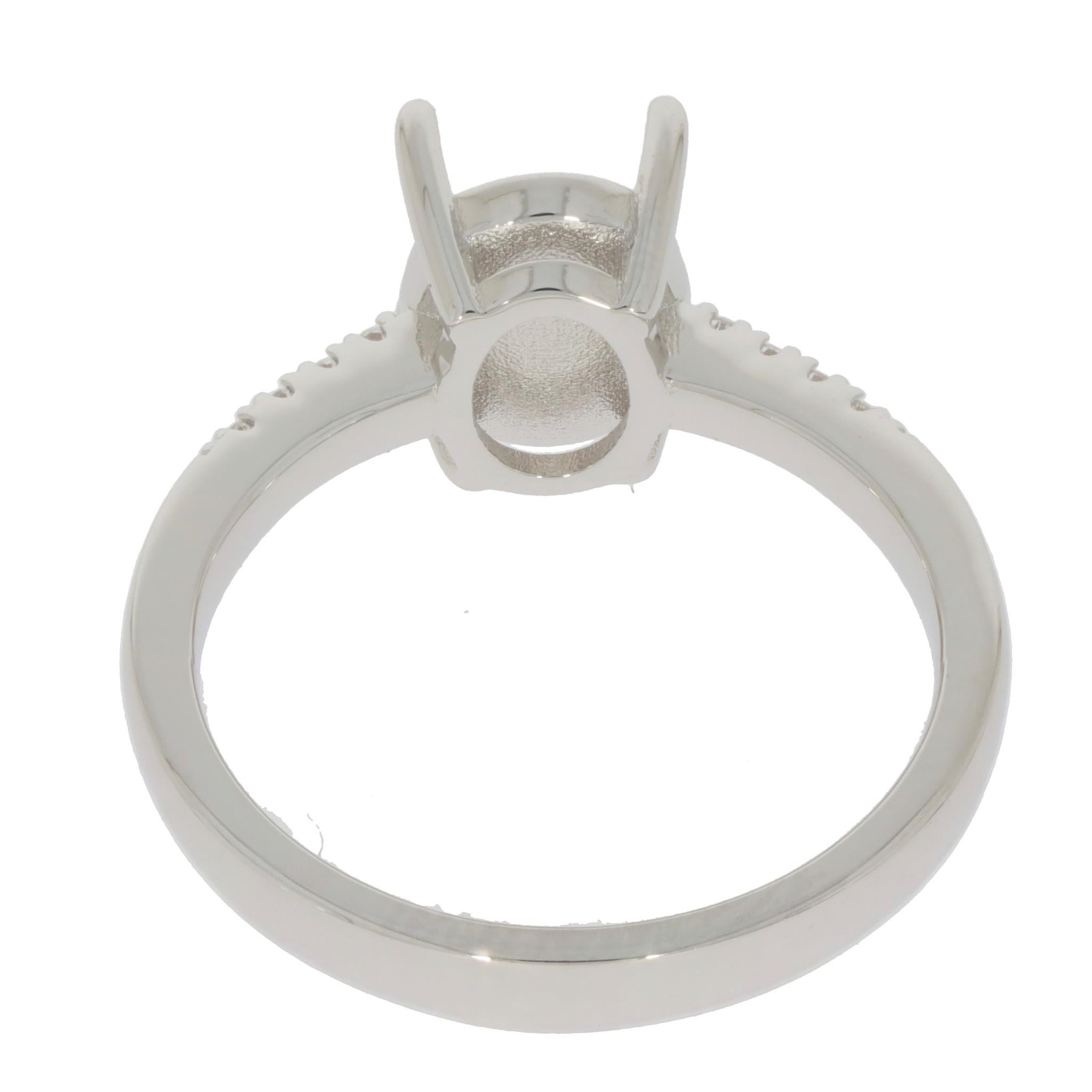 Sterling Silver Semi Mount Ring Setting Oval OV 9x7mm Cabochon