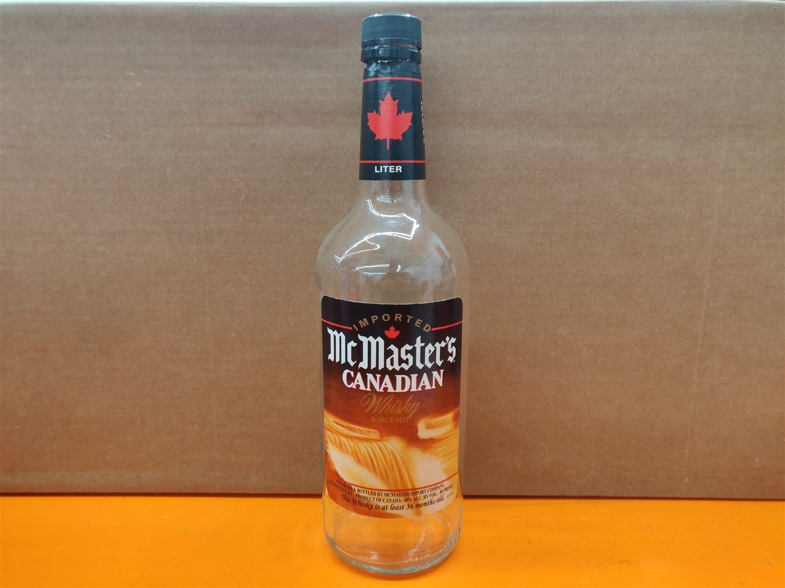 ⭐️⭐️⭐️⭐️⭐️ EMPTY 1L McMaster's Canadian Whisky Glass Bottle for Craft/Décor
