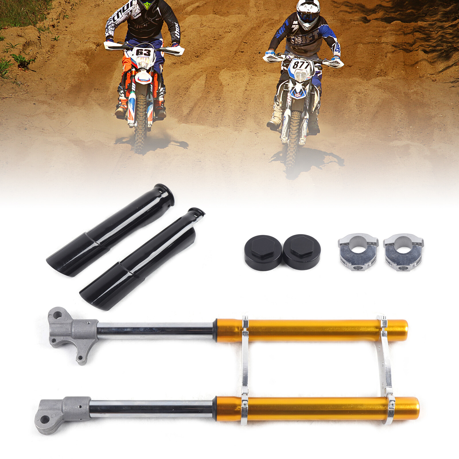 For Small mini Triple Dirt Pit Bike Pro Trail Front Fork Shocker 2-Stroke 49CC