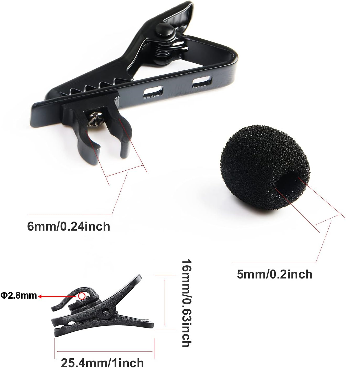 18Pcs Lapel Microphone Clips Replacement Kit, 6Pcs Lavalier Mic Clips Metal Tie