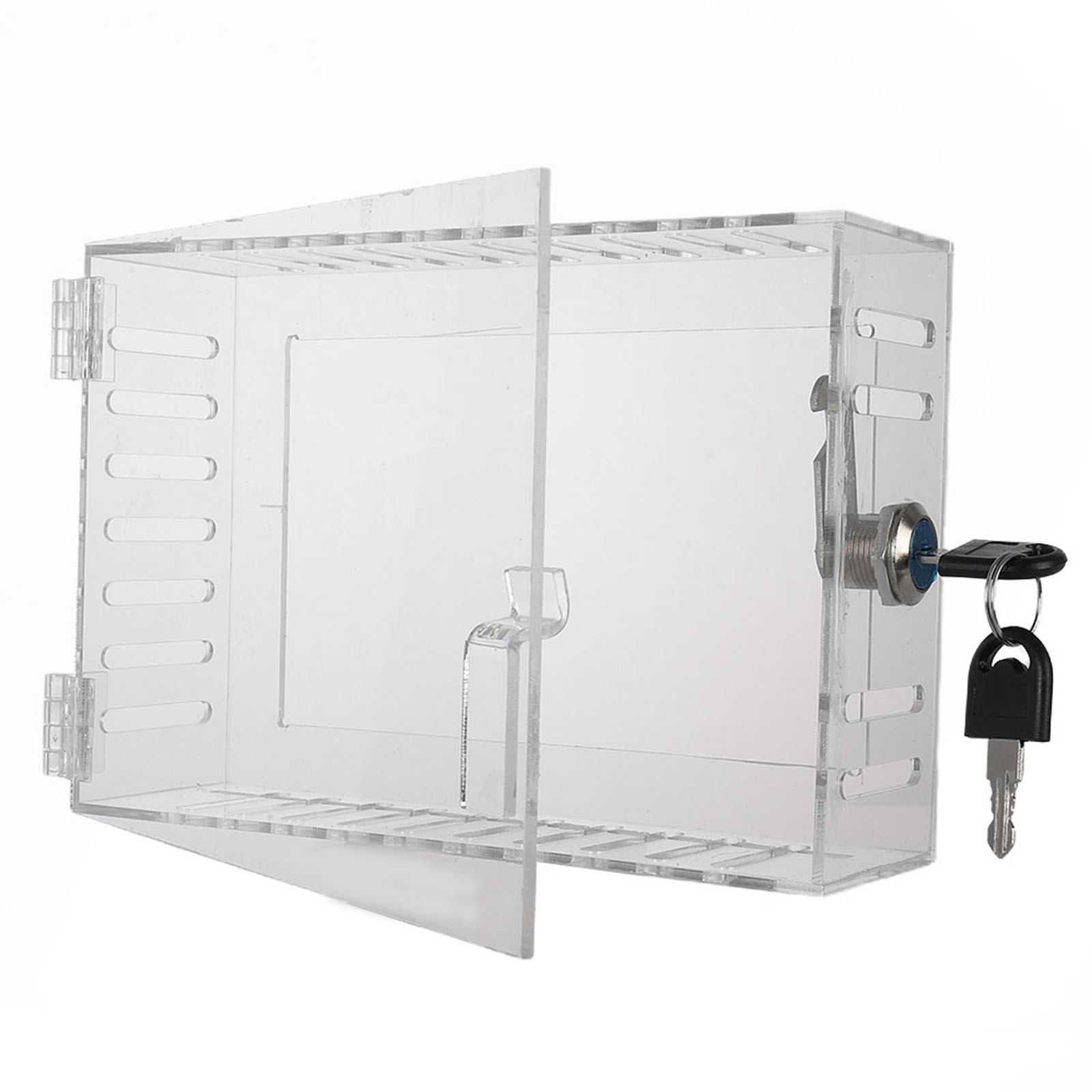 Transparent Lock Box for Thermostat with Key Clear PS Protective Cover