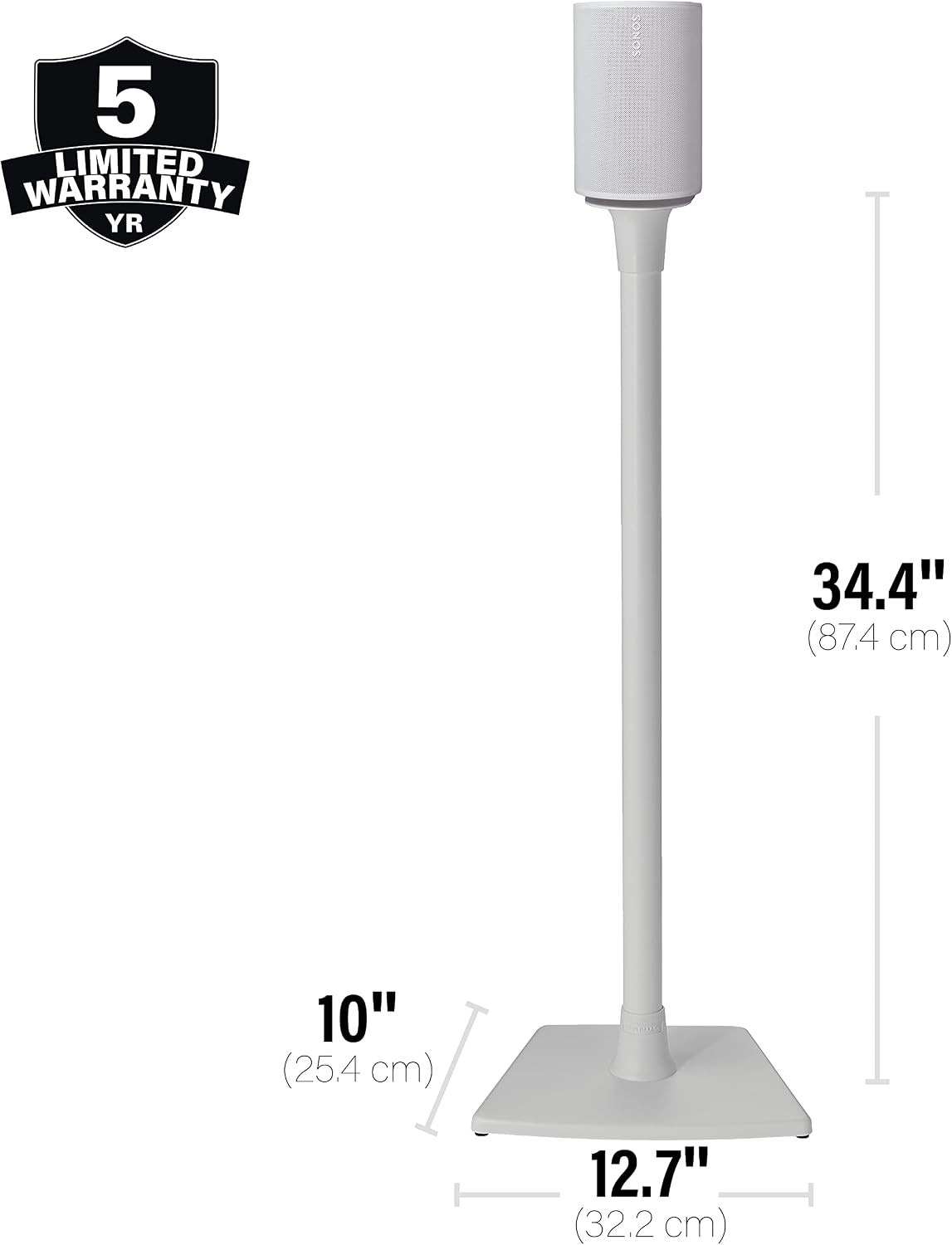 Wireless Speaker Stand for Sonos Era 100™ - White Pair for Secure Mounting