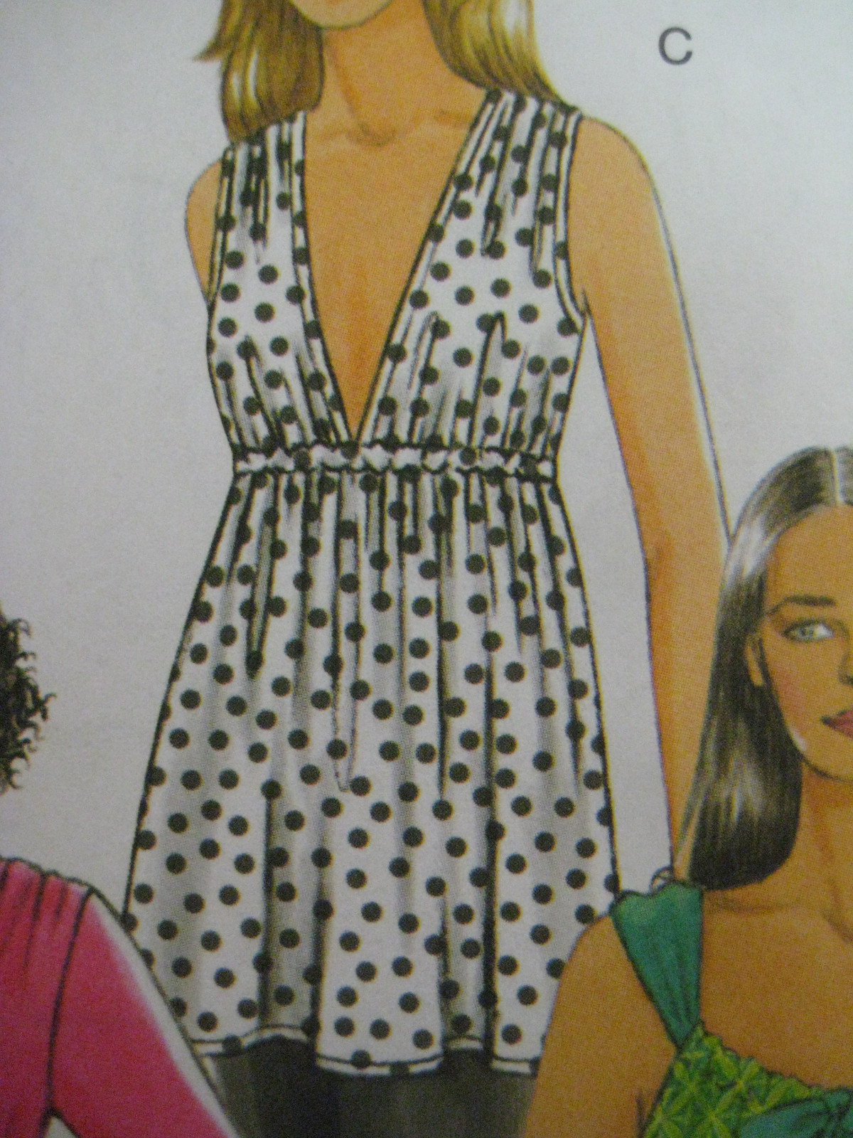 Butterick 5216 ELASTIC CASING EMPIRE WAISTLINE BLOUSE TOP Sewing Pattern Women