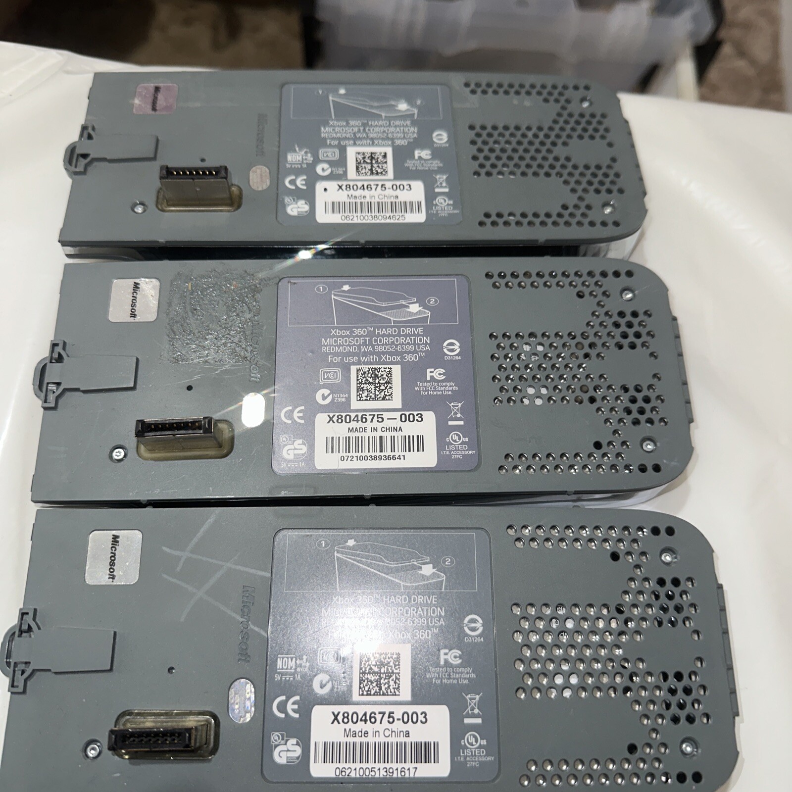 Lot of 3 Xbox 360 20GB Hard drives ~ For Parts - Untested